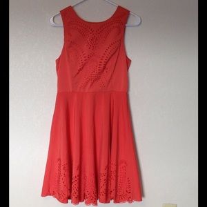 FINAL PRICE Coral laser cut lace dress