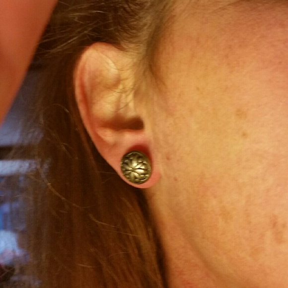 Button Earrings - Picture 2 of 2