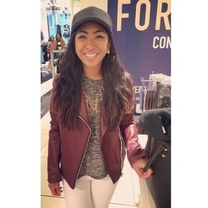 Red Faux Leather Jacket