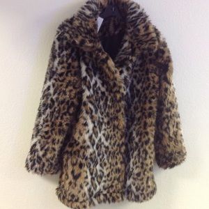 Faux fur leopard print jacket
