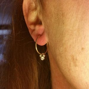 Mickey Mouse Sparkling Charms Hoop Earrings