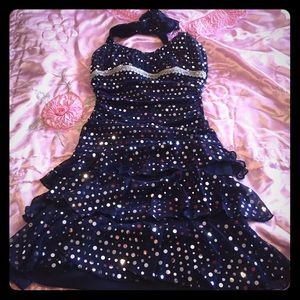 Navy Blue and Silver cocktail dress