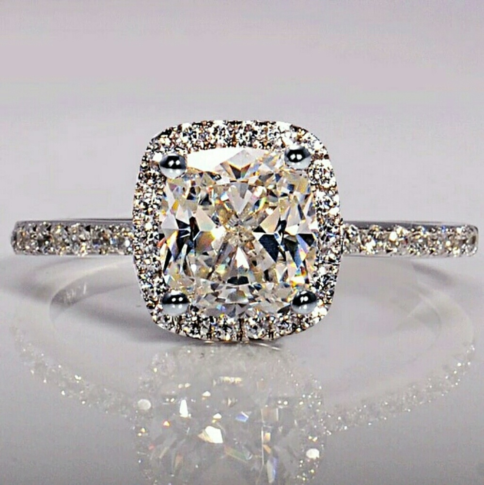 4 Ctw rings simulated diamond wedding set - Picture 6 of 6