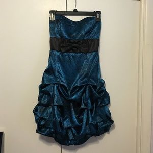 Dark blue strapless Ruby Rox dress
