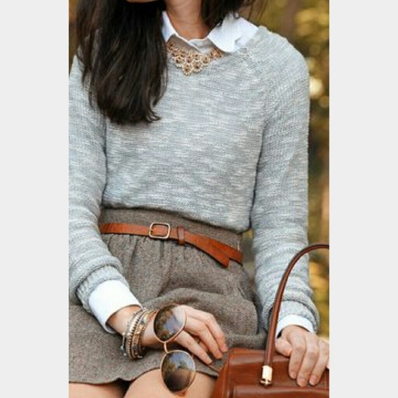 SOLD**J Crew NWOT brown chevron skirt, will trade