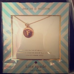 NWT Kate Spade "F" One in a Million Pendant