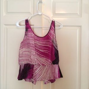 Anthropologie spindle flower tank silk sleeveless