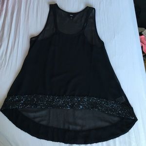 Sequined hi-low tank top ❤️