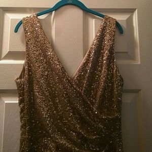 LAUREN Ralph Lauren - Gold Sequined Cocktail Dress