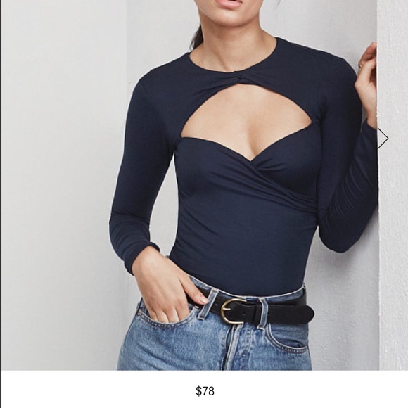 Reformation Navy bodysuit