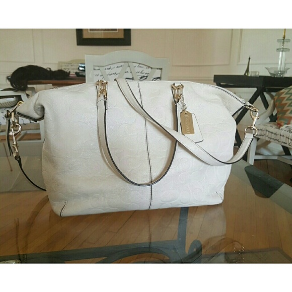 SOLD ON MERCARI Coach Embossed Leather handbag - Picture 2 of 4