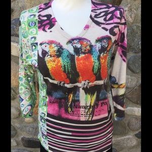 Embellished 3 ROBINS Top S-M