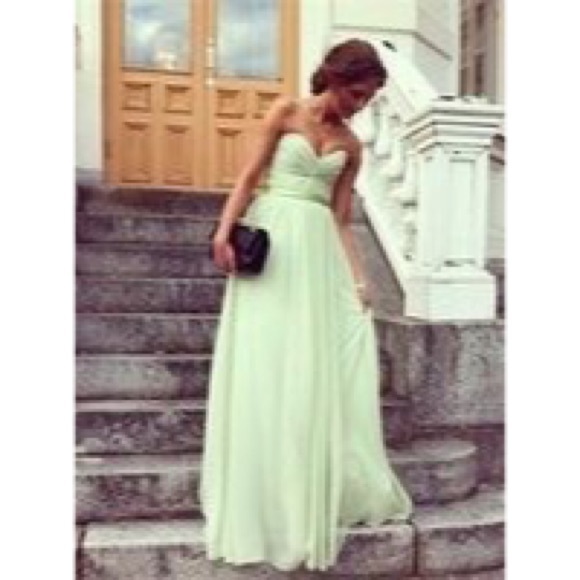 Mint green prom dress