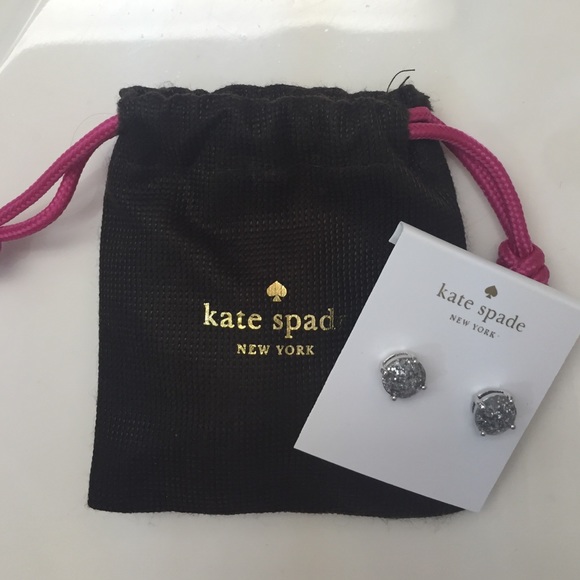 Kate spade glitter silver earrings