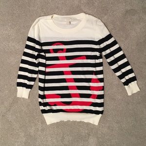 Navy/white Striped J Crew Sweater