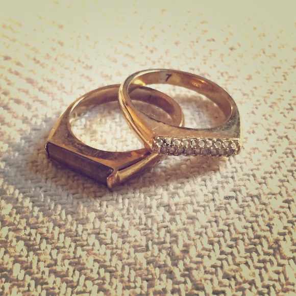 Michael Kors Jewelry - Michael Kors Tigers Eye Pave Bar Stackable Rings 7