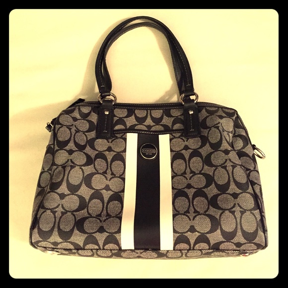 SOLD EUC Coach signature monogrammed handbag/cross