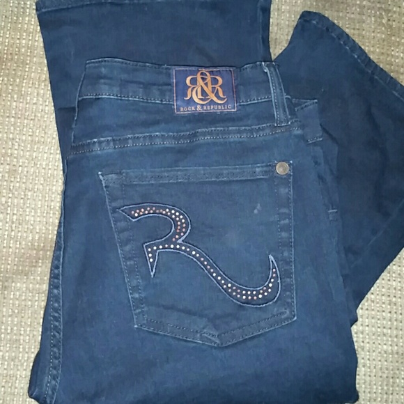 ROCK & REPUBLIC WOMEN'S DARK WASH JEANS