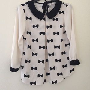 Lauren Conrad Bow-tie Blouse XS