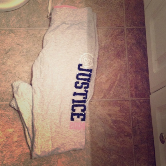 Gray justice sweatpants