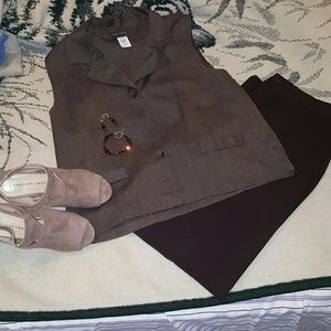 TRACY EVANS 2 PIECE SET SLACKS / BUTTON UP TOP