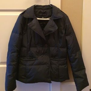 Banana Republic black down pea coat