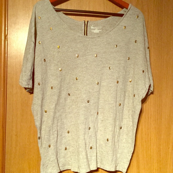 Gold and Grey Skull shirt with back zip