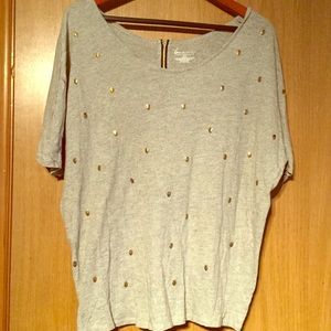 Gold and Grey Skull shirt with back zip