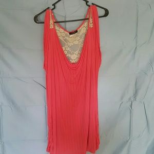 Coral laceback shirt