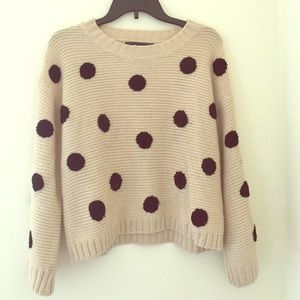 Cute cream and black polka-dot sweater!