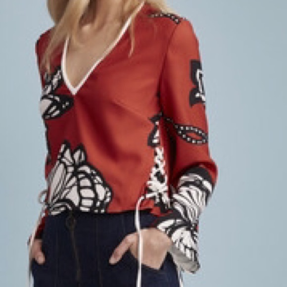 FINDERS | Poppy Floral V-Neck Blouse Top - Picture 2 of 3