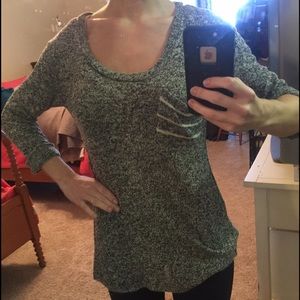 Cute lightweight grey and black sweater