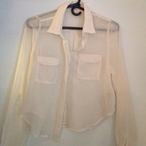 Forever 21 Sheer Button Down Blouse