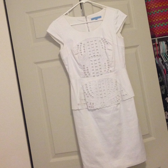 Antonio Melani size 4 White Peplum Dress