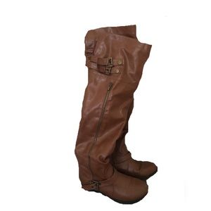 Bamboo Over-the-Knee Brown Riding Boot