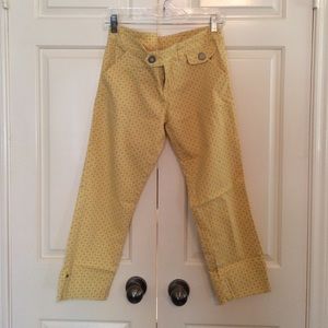 Cropped Idra yellow printed chino