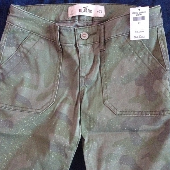 Hollister Glitter Army/ Cargo Jeans Size 0R - Picture 2 of 3
