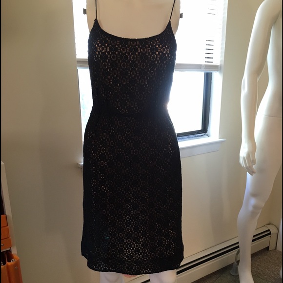 J. Crew Black and Tan lace dress size 4