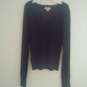 Navy Blue Cable Knit Sweater