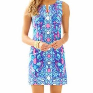 Abigail Shift Dress - multi sea jewels