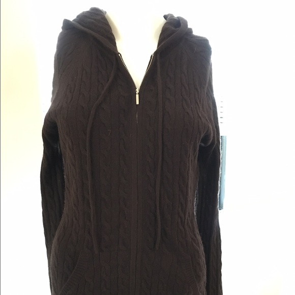 Aqua cashmere zip up sweater size M