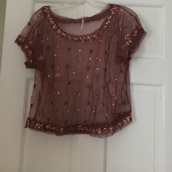 Free people sequined crop top