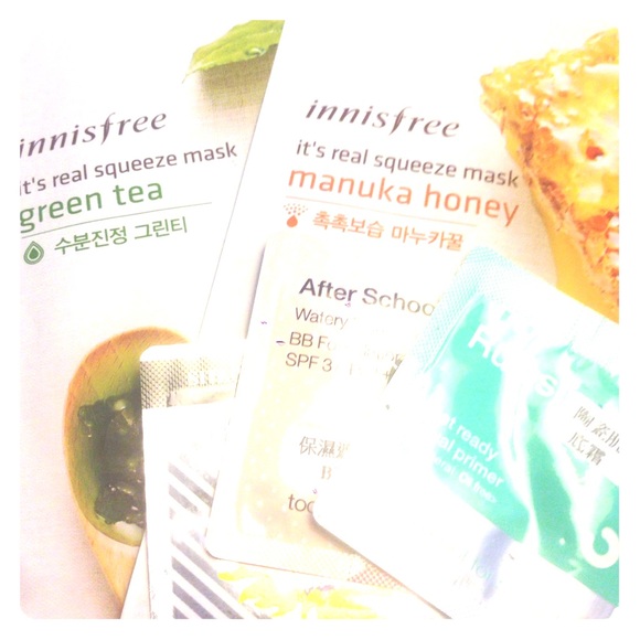 Innisfree Korean green tea & honey masks + samples
