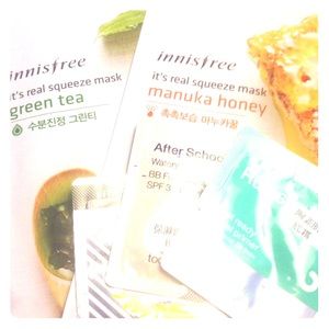 Innisfree Korean green tea & honey masks + samples