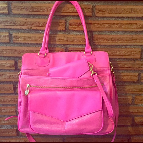 Handbags - Isaac Mizrahi Live! Hot pink leather tote