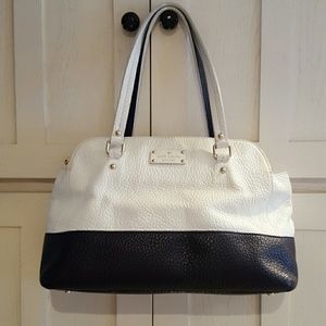 Navy Blue/White Kate Spade Shoulder Bag Large