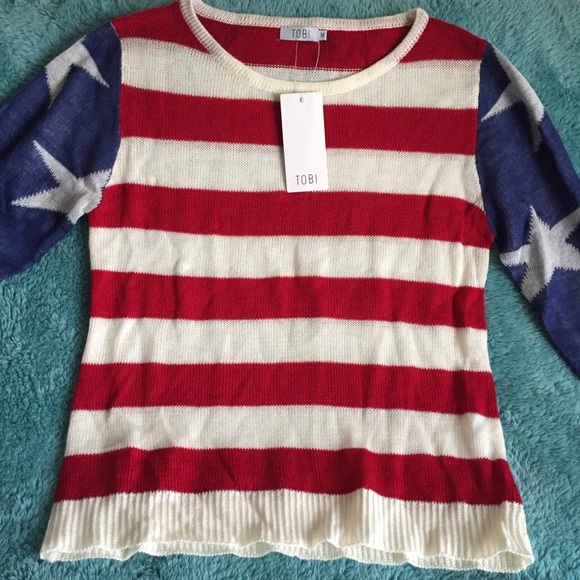Tobi God Bless America Sweater