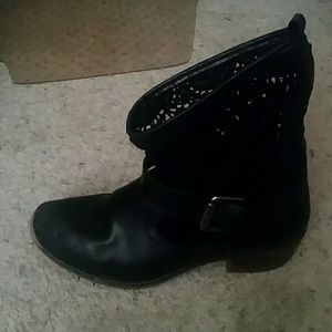 Black crochet booties