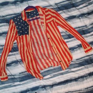American Flag Button Down