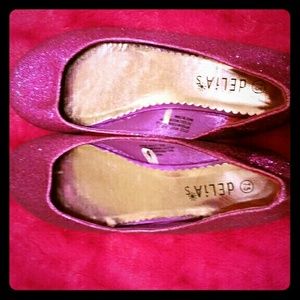 Pink sparkly flats